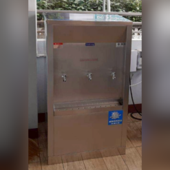 ตู้กดน้ำเย็นสแตนเลส แบบต่อท่อ 3 ก๊อก