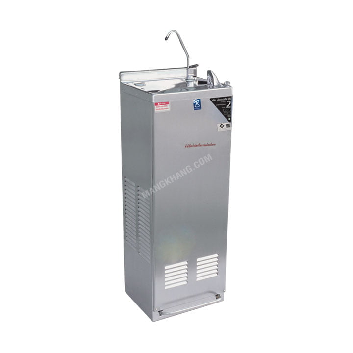 ตู้กดน้ำเย็น มือกดเท้าเหยียบ น้ำพุ 1 ก๊อก ก๊อกงวงช้าง 1 ก๊อก