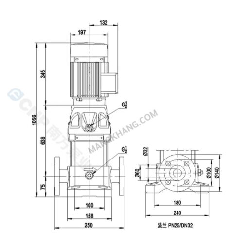 ปั๊มน้ำแนวตั้ง 4 แรง Multistage 380V CNP รุ่น CDM5-17 (380V) - Image 2