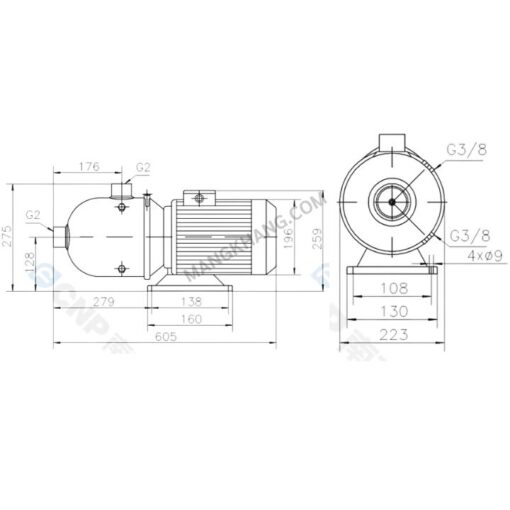 ปั๊มน้ำ Multistage 4 แรง แนวนอน 380V CNP รุ่น CHL15-30 (380V) - Image 2