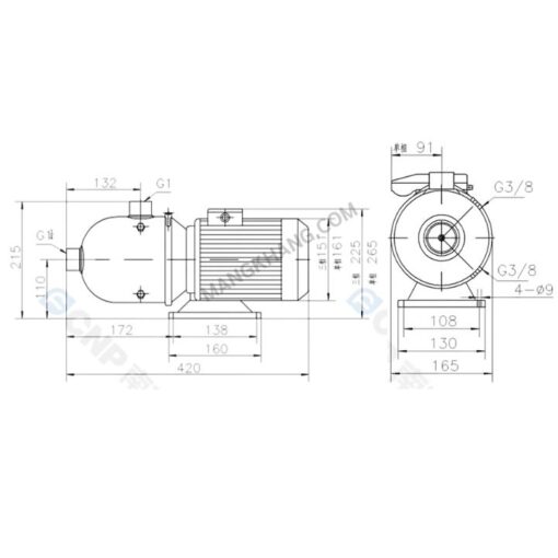 ปั๊มน้ำ Multistage 1 แรง แนวนอน 220V CNP รุ่น CHL4-40 (220V) - Image 2
