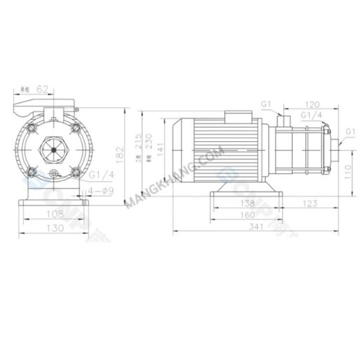 ปั๊มน้ำมัลติสเตจ 0.55kW แนวนอน 380V CNP รุ่น CHLF2-40 (380V) - Image 2