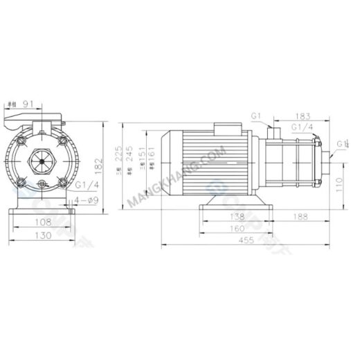 ปั๊มน้ำ Multistage 1.5 แรง แนวนอน 380V CNP รุ่น CHLF4-50 (380V) - Image 2