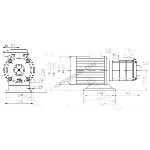 ปั๊มน้ำมัลติสเตจ 1.1kW แนวนอน 380V CNP รุ่น CHLF8-30 (380V) - Image 2