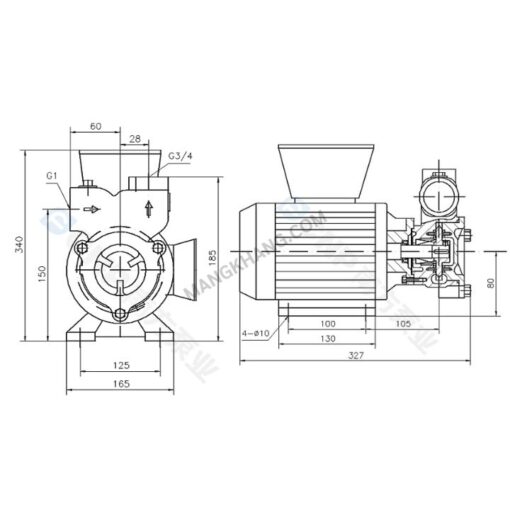 ปั๊มผสมแก๊ส ลิควิด 1.1kW CNP รุ่น 25QYB-2 (380V) - Image 2