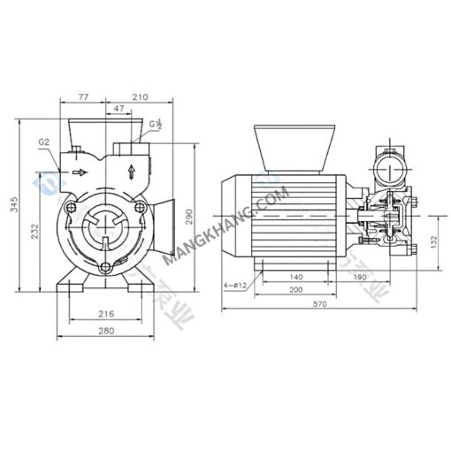 ปั๊มผสมแก๊ส ลิควิด 5.5kW CNP รุ่น 50QY-12 (380V) - Image 2