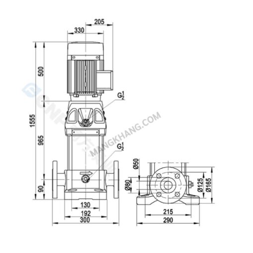 ปั๊มน้ำ 4 kW Vertical Multistage 380V CNP รุ่น CDM42-1 (380V) - Image 2