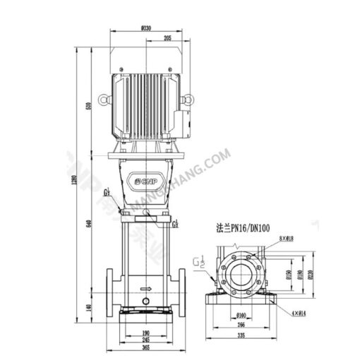 ปั๊มน้ำ Multistage 15kW แนวตั้ง 380V CNP รุ่น CDM65-3-2 (380V) - Image 2
