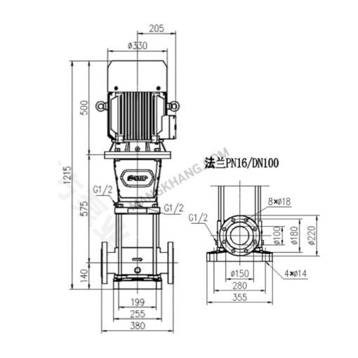 ปั๊มน้ำแนวตั้ง 15kW Multistage 380V CNP รุ่น CDM85-2 (380V) - Image 2