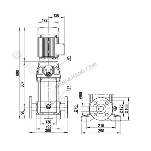 ปั๊มแนวตั้ง 3 แรง Multistage 380V CNP รุ่น CDMF15-2 (380V) - Image 2
