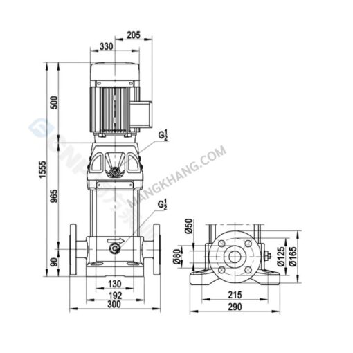 ปั๊ม Multistage 15kW แนวตั้ง 380V CNP รุ่น CDMF20-14 (380V) - Image 2