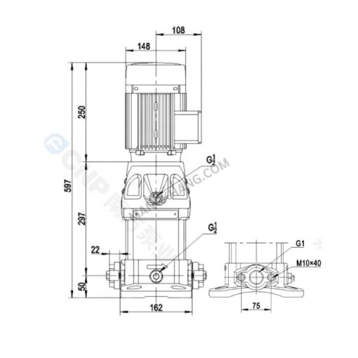 ปั๊ม Multistage 1 แรง แนวตั้ง 380V CNP รุ่น CDMF3-7 (380V) - Image 2