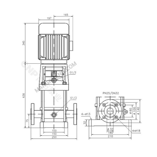ปั๊ม Multistage 3kW แนวตั้ง CNP รุ่น CDL4-14 (380V) - Image 2