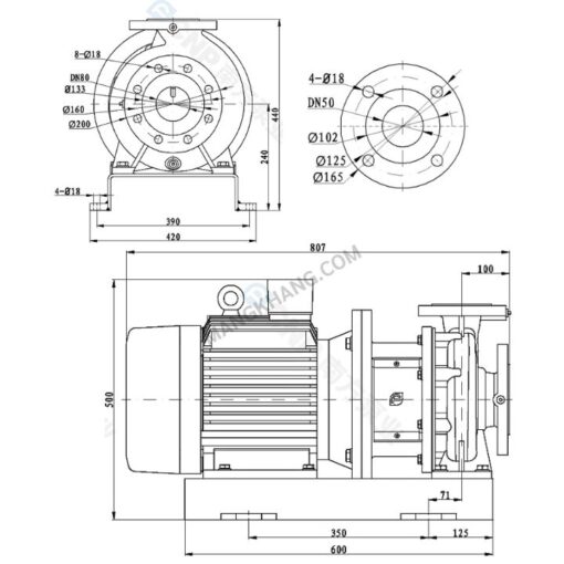 ปั๊มน้ำหอยโข่งเหล็กหล่อ 15kW 380V CNP รุ่น NIS80-50-200/15 (380V) - Image 2