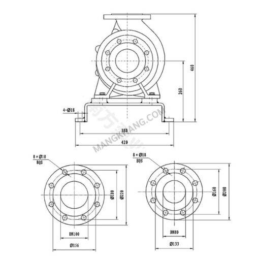 ปั๊มน้ำหอยโข่งเหล็กหล่อ 11kW 380V CNP รุ่น NISO100-80-160/11 (380V) - Image 2