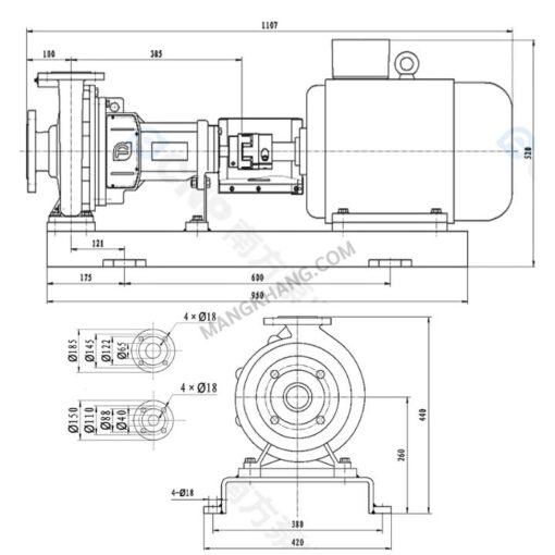 ปั๊มน้ำหอยโข่งเหล็กหล่อ 11kW 380V CNP รุ่น NISO60-40-200/11 (380V) - Image 2