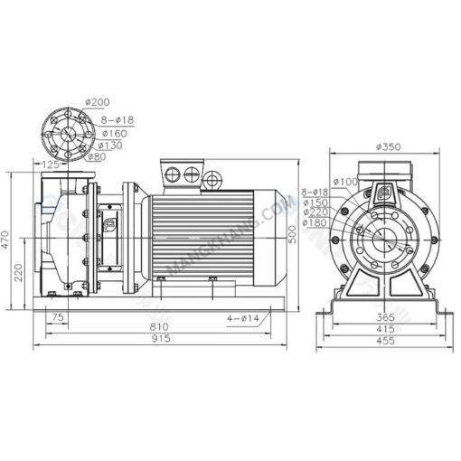 ปั๊มน้ำหอยโข่ง 20 แรง แบบสแตนเลส 380V CNP รุ่น ZS100-80-200/22 (380V) - Image 2