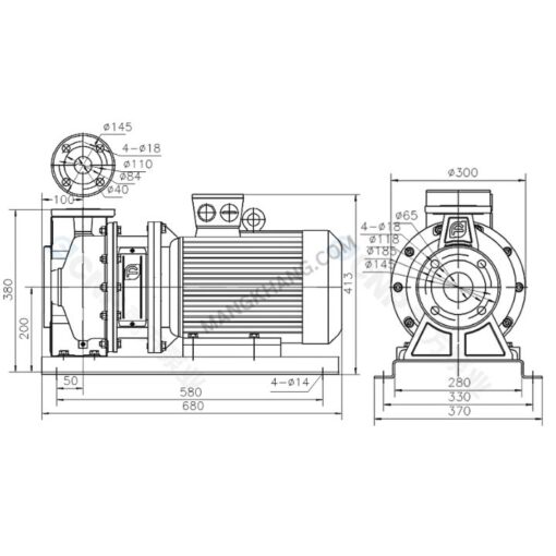 ปั๊มน้ำหอยโข่ง 7.5kW แบบสแตนเลส 380V CNP รุ่น ZS65-40-200/7.5 (380V) - Image 2