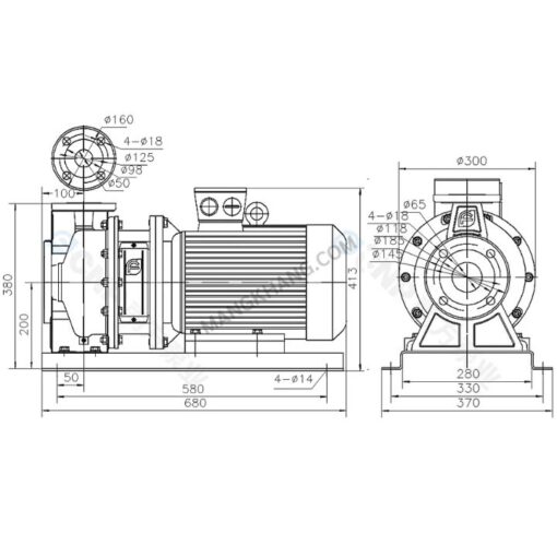 ปั๊มน้ำหอยโข่งสแตนเลส 5.5kW 380V CNP รุ่น ZS65-50-160/5.5 (380V) - Image 2
