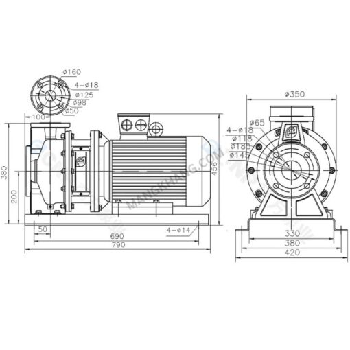 ปั๊มหอยโข่งสแตนเลส 15kW 380V CNP รุ่น ZS65-50-200/15 (380V) - Image 2