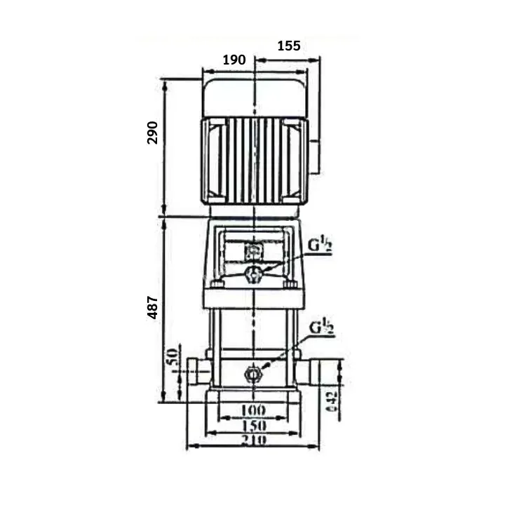 ปั๊ม Vertical Multistage 1.5kW DOSAG รุ่น VCP2-150 (220V) - Image 2