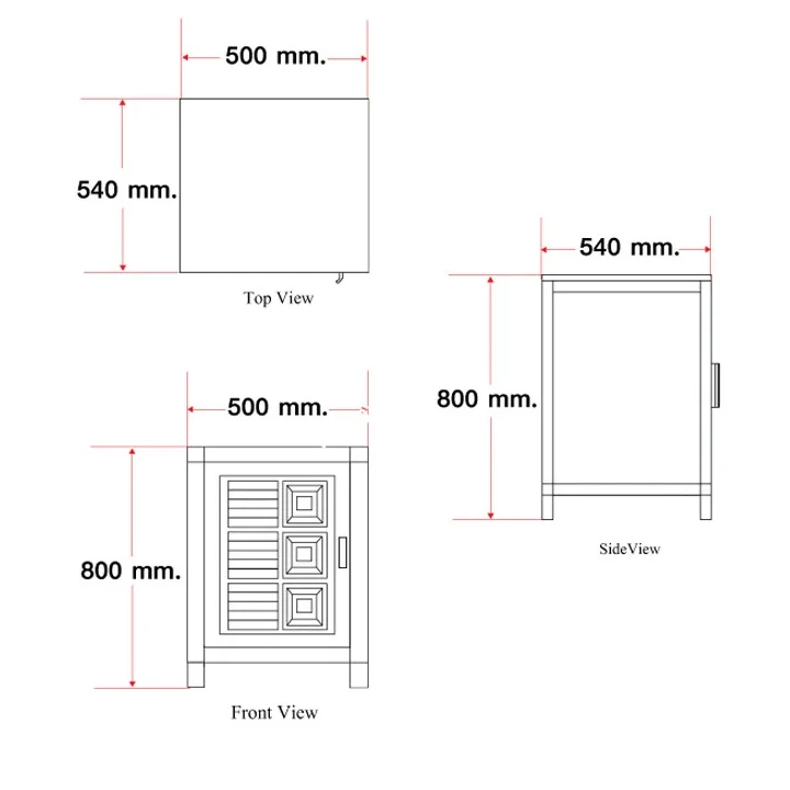 เคาน์เตอร์ซิงค์ล้างจาน หน้าเรียบ ขนาด 505x540x800 ADVANCED รุ่น C1T5050 - Image 3