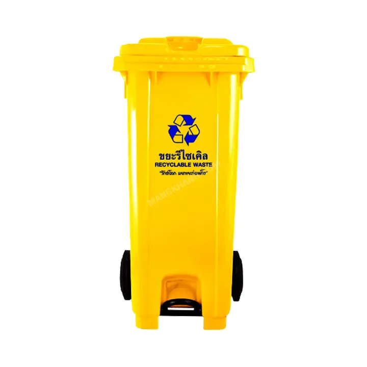 ถังขยะเท้าเหยียบ 120 ลิตร ชนิดฝาเรียบ มีล้อ CHINTER รุ่น F-0128-S946 - Image 2