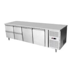 ตู้แช่เย็นเคาน์เตอร์สแตนเลส 2 ประตู 4 ลิ้นชัก